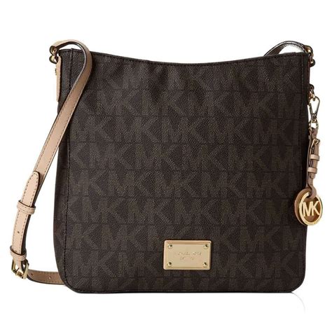 michael kors jet set travel large brown logo crossbody handbag|michael kors crossbody bag sale.